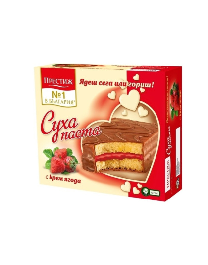 Sponge Cake Bars Strawberry Cream 300g Prestige