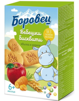 Baby Biscuits Apple and Carrot Borovets 100g Day &amp; Night