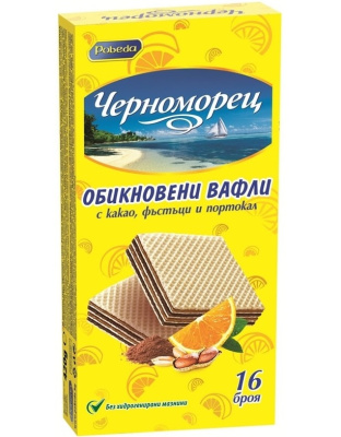 Waffles Chernomorets with Cocoa Peanuts Orange 420g Pobeda