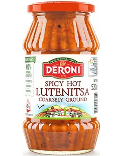 Lutenitsa Spicy Hot Coarsely Ground 520g Deroni