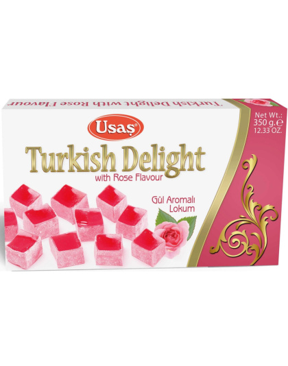 Turkish Delight Rose Flavour Gul Aromali Lokum 350g Usas
