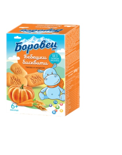 Baby biscuits "Borovets" Pumpkin and Carrot with vitamins and minerals 100g