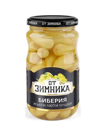 Biberia Yellow Hot Peppers in Brine 340g Ot Zimnika