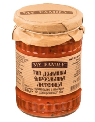 Lutenitsa Type Homemade Coarsely Ground 560g MY FAMILY