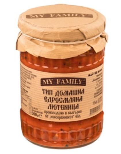 Lutenitsa Type Homemade Coarsely Ground 560g MY FAMILY