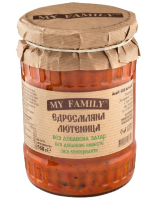 Lutenitsa Coarsely Ground No Sugar Added 560g MY FAMILY Horceto