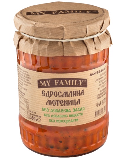Lutenitsa Coarsely Ground No Sugar Added 560g MY FAMILY Horceto