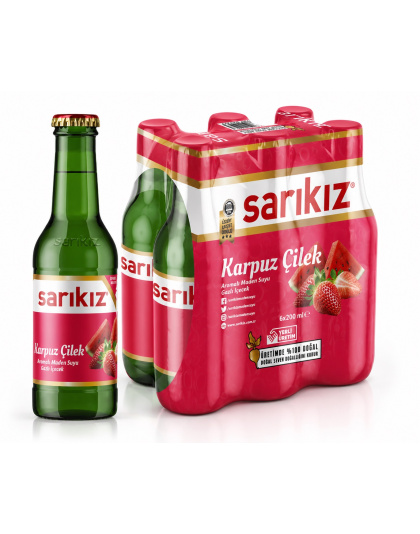 Sarikiz Watermelon &amp; Strawberry Mineral Water 200ml Glass