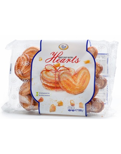 Sweet Puff Pastry Hearts 180g AGI