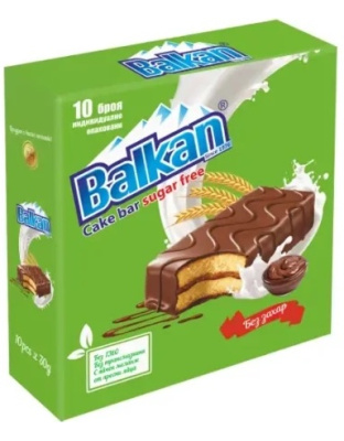 Balkan Zero Sugar Cocoa Cake Bar 300g