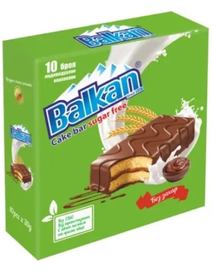 Balkan Zero Sugar Cocoa Cake Bar 300g